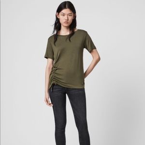 All Saints Ryder Luxe Short Sleeve Tee in Green
